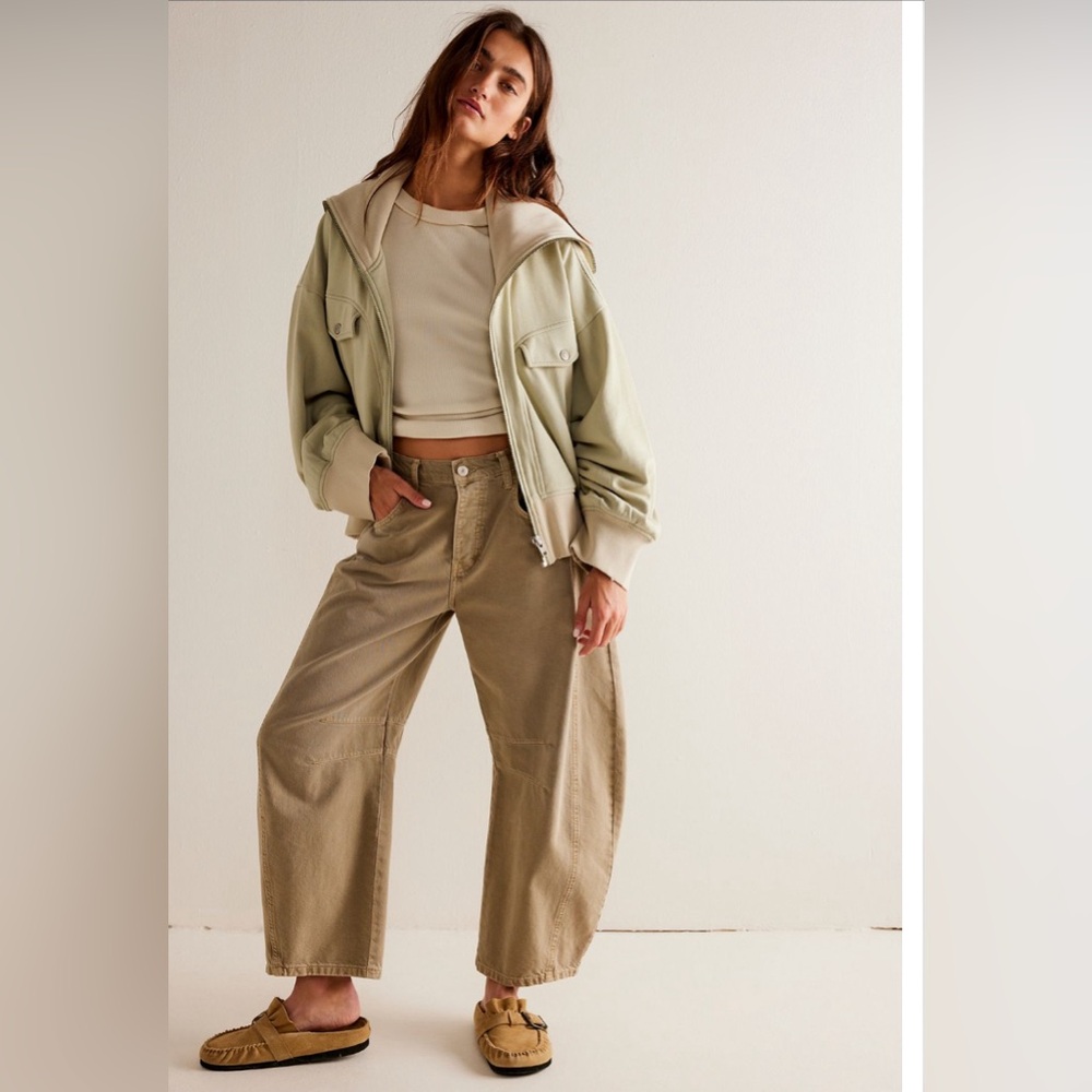 Free People Tan Wide-Leg Pants